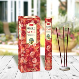 HEM Precious Rose Incense Sticks Pack Of 120 Count | Natural, Pure House & Flower Powder | Fresh & Long Lasting Fragrance | Aromatherapy Incense For Air Purifier, Stress Relief & Cleansing | 120 Count (Pack of 1)