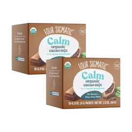 Four Sigmatic Mushroom Hot Cacao Mix with Reishi by Four Sigmatic C Organic Reishi Mushroom, Cinnamon, Cardamom, Stevia, & Cacao. Reduces Anxiety & Stress, Relaxes the Body, Improves Sleep | USDA Organic | Vegan & Paleo (2 Packs of 10 Packets)