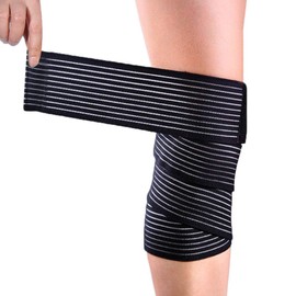 SEAFRONT Black High Elastic Elastic Band Bandage Velcro Sports Calf Thigh Bandage Knee Brac Compression Bandage Support Bandage