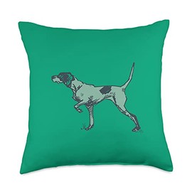 Art from the South Topical Design English Pointer English Pointer in Green Throw Pillow, 18x18, Multicolor