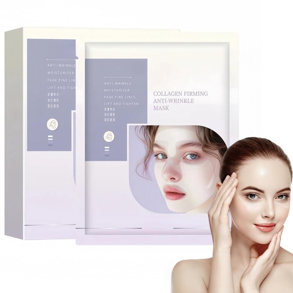 5PCS Bio Face Mask Overnight,Collagen Face Mas/k,3D Lifting Collagen Full