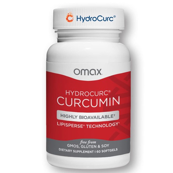 Omax HydroCurc Turmeric Curcumin Softgels, Highly Bioavailable, Nanoparticle Potency &