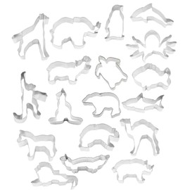 Cookie Cutters funny baking 18 Piece Zoo Animal Cookie Cutter Set Metal