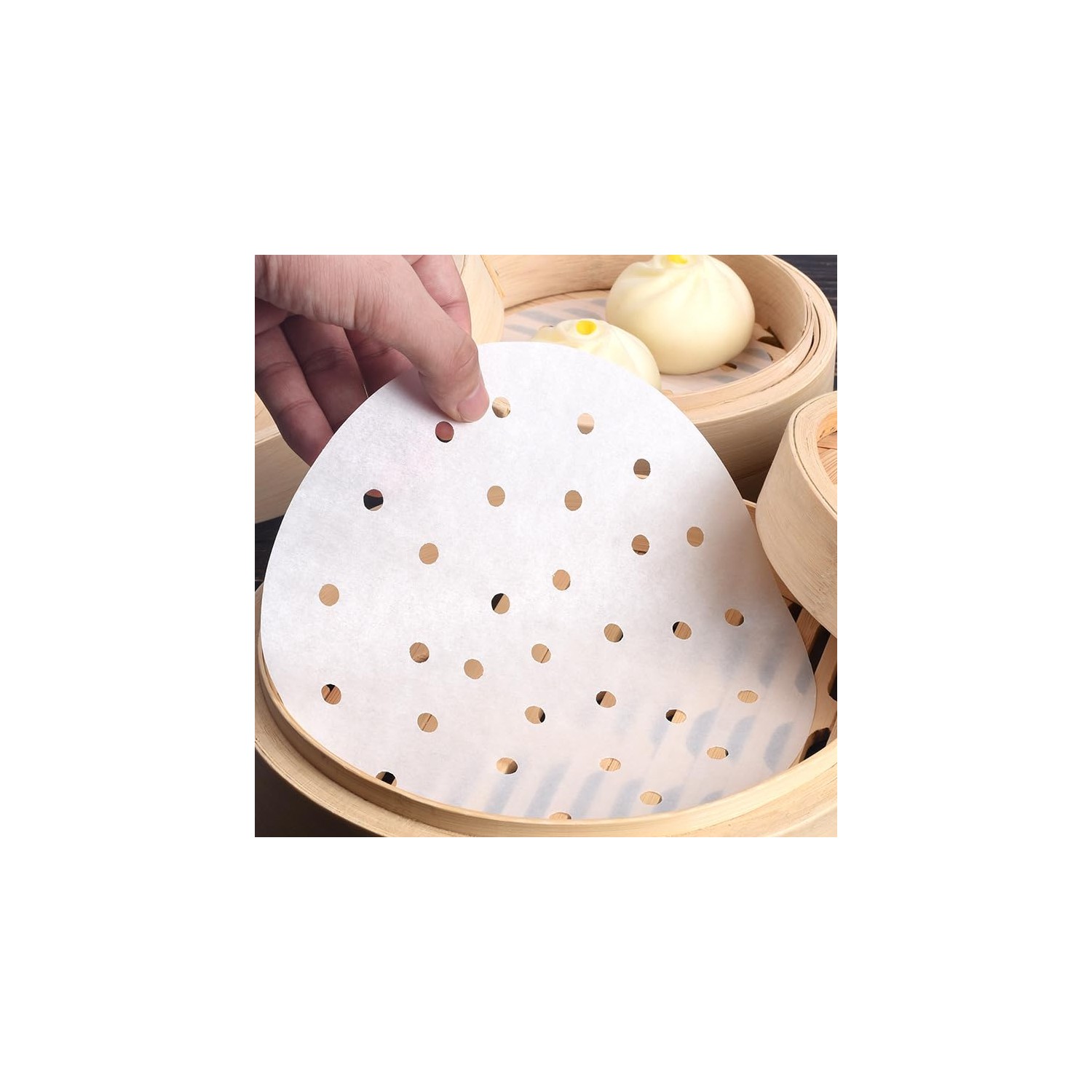 Pack of 200 Dim Sum Paper as Underlay for Bamboo Steamers, Steamers Air ...