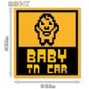 Baby in Car Reflective Dots Magnetic Sheets, Nostalgic Famicom Style