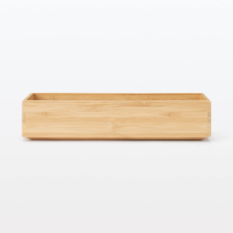 Mujin Ryohin Stackable Bamboo Storage Box, Small, Storage Supplies, Width