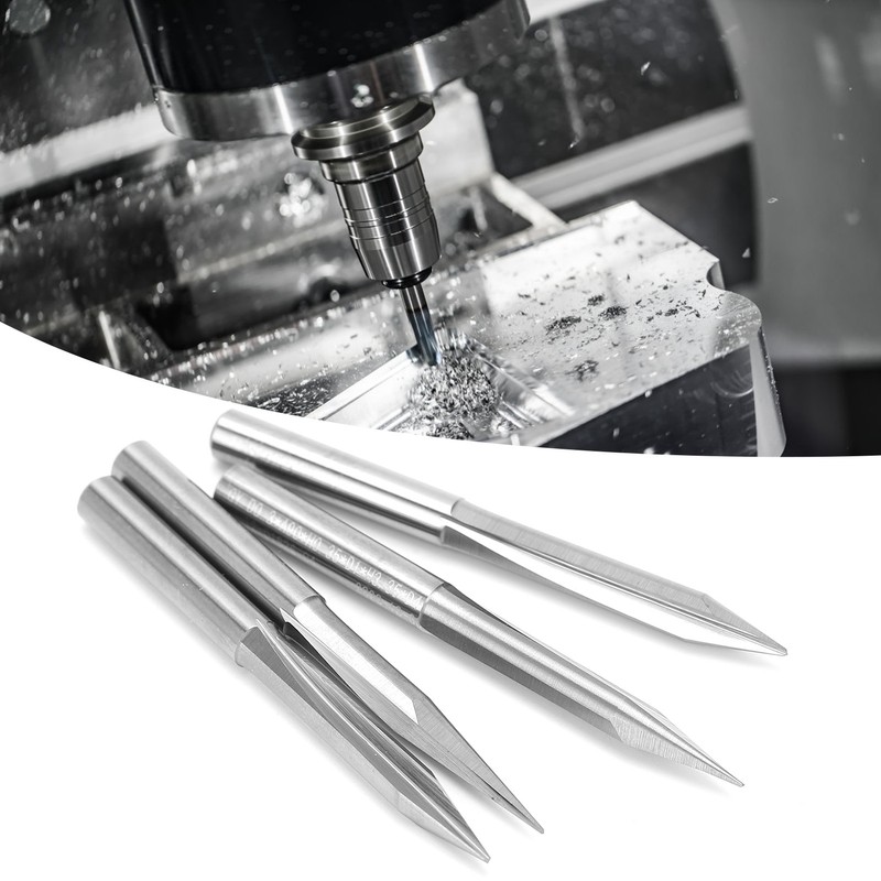 4Pcs VShaped Carving Cutter 2Edged Engraving Bit 4x0.4x15°/4x0.4x20°/4x0.4x25°/4x0.4x30°