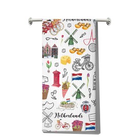 MYSOMY Netherlands Kitchen Towel Dutch Dish Towel Netherlands Souvenirs Gifts Netherlands Kitchen Decor Netherlands Flag Towel (Netherlands UK)