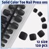 Bellelfin Press on Toenails for Women Matte Black Toenails Press