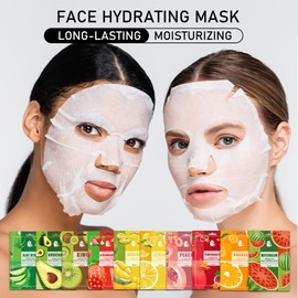 30 Pcs Face Masks Skincare,Hydrating Sheet Masks,Collagen Night Wrapping Mask,Facial Mask for Men&Women,with Collagen Essence and Fruit Extracts,Nourishing and Moisturizing for All Skin Types B13