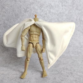 1:12 Scale Fabric Wired Pullow Cloak for 6 inch 1/12 6 inches Action Figure Clothes (White)