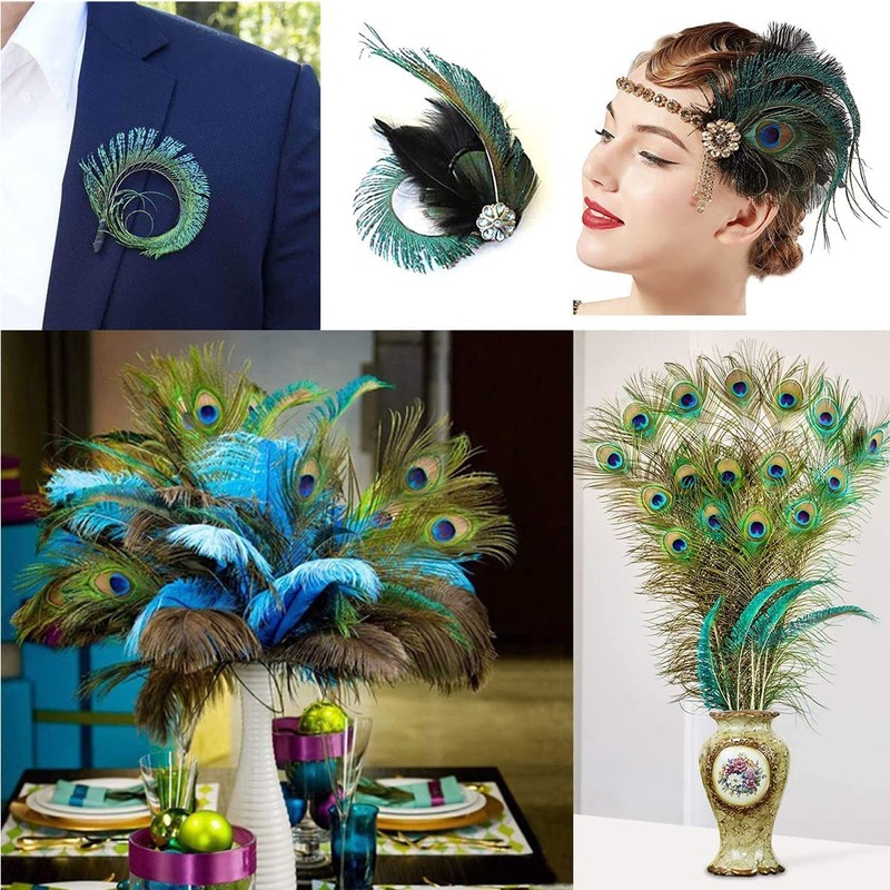 20 Pcs Peacock Feathers, Feathers, Feather, Green Feathers, Feathers for