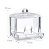 Relaxdays Cotton Swab Storage Box, Acrylic Lidded Organiser, Stick Bathroom