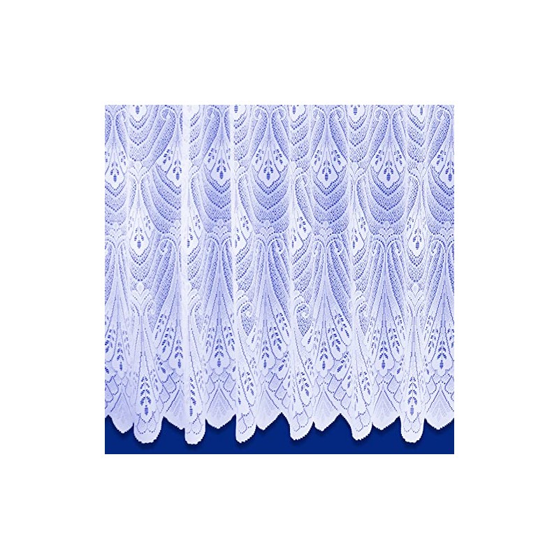 Milan White Net Curtain Art Deco Heavy Quality All Over