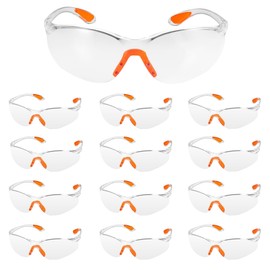 Lylxienty Safety Glasses for Work 12PCS Clear Safety Goggles Eye Protection Glasses Lab Goggles Safety Glasses Over Glasses Safety Goggles Protective Glasses for Work Construction Laboratory Chemistry