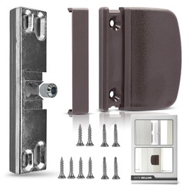 Ante bellum Balcony Door Catch and Balcony Door Handle, Set with Handle Balcony Door Exterior and Balcony Door Closer Including Screws - Ante bellum (RAL 8019)