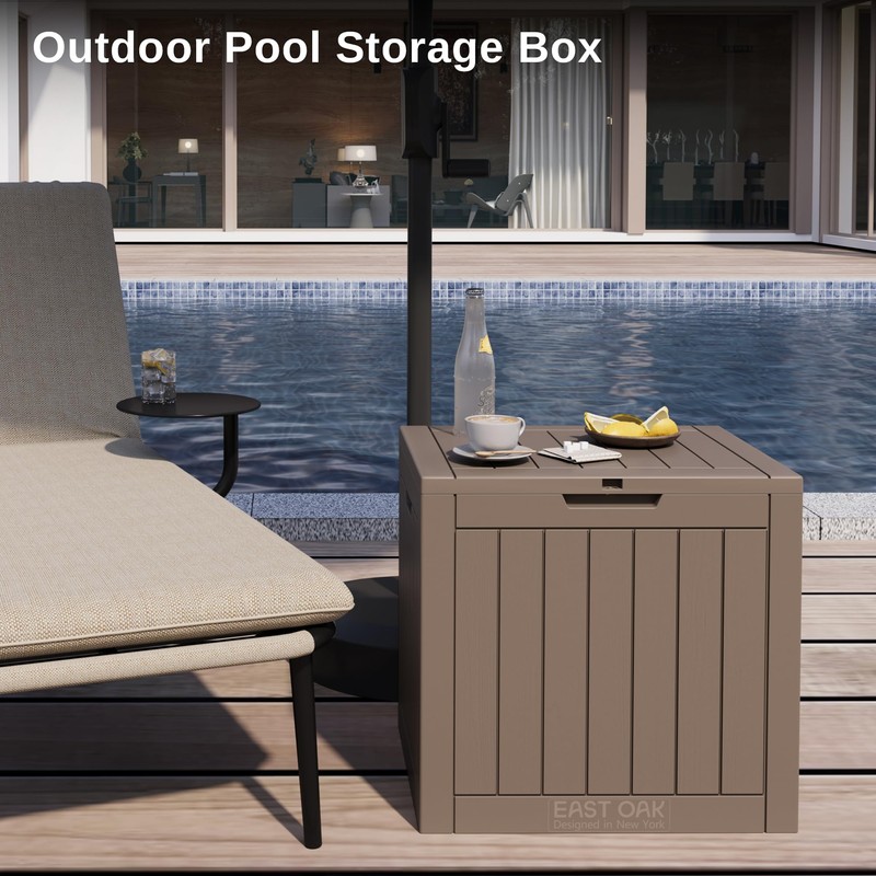 EAST OAK Outdoor Storage Box, 31 Gallon Deck Box, Waterproof