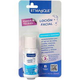 RT MAGIQUE Loción Aclarante 1 pieza 36 ML Aclarador de piel Despigmentante facial con Ácido Láctico y Glicólico Uso Nocturno Quita manchas para piel por Sol y Acné Aclarador de axilas, Cara, Cuello, Rodillas y Más