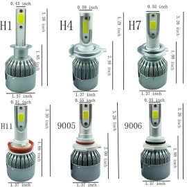 C6 Head light Kit H4 LED Hi Low Fog Beam 2 Bulbs High Quality All Weather Strong