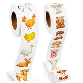 1000pcs Cute Cartoon Farm Animal Stickers,1inch Farm Animal Stickers Set for Teacher Reward Stickers for Water Bottles Laptop Party Classroom Decor (Multicolor Farm Animal)