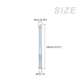 sourcing map Double Ended Screws (M10 Thread 140mm Long) 10pcs, Hanger Bolts Self-Tapping Double Sided Screws - for Home Repairs
