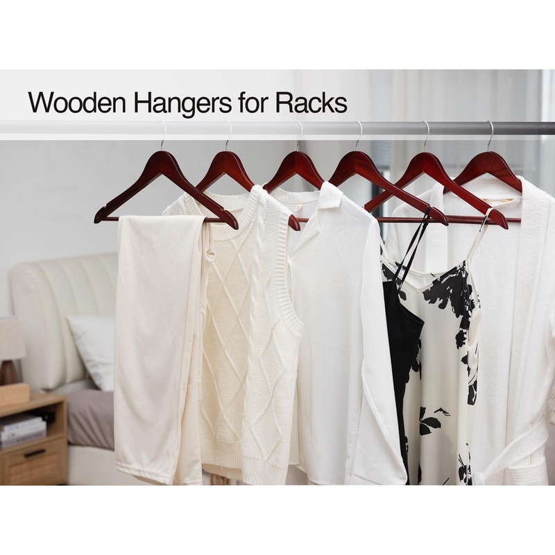 StorageWorks Wooden Hangers 20 Pack, Wood Coat Hanger for Coats,