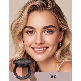 Erinde Eyebrow Powder Makeup Palette, 2 Colors Brow Powder Palette with Brow Brush, Eyebrow Tint Powders Filler to Shape Natural Brows, Long-Lasting Waterproof Eye Brow Kit #2