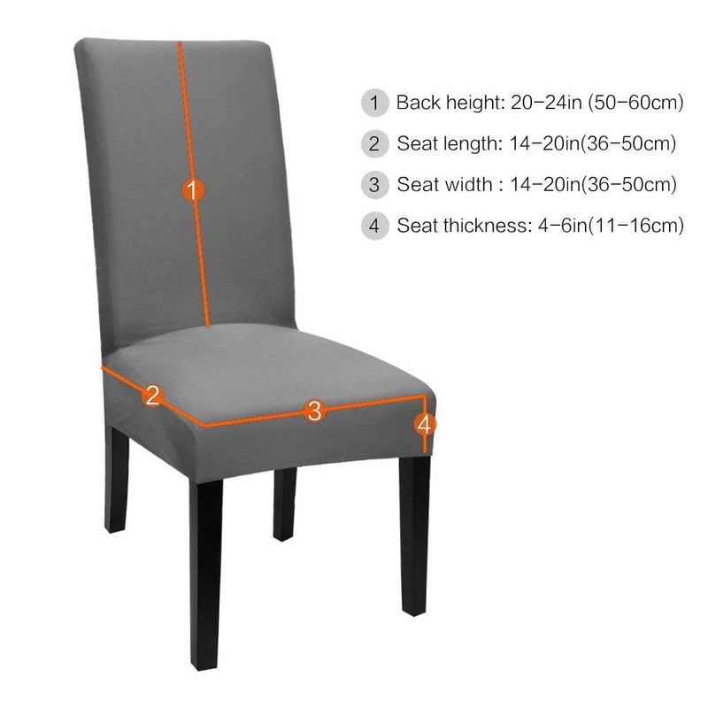 JunYito Chair Covers, Set of 4 or 6, Elastic Universal