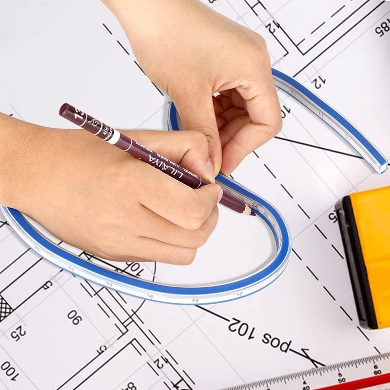 CUHZA 1 x Flexible Curve Ruler, 60 cm Ruler, Flexible