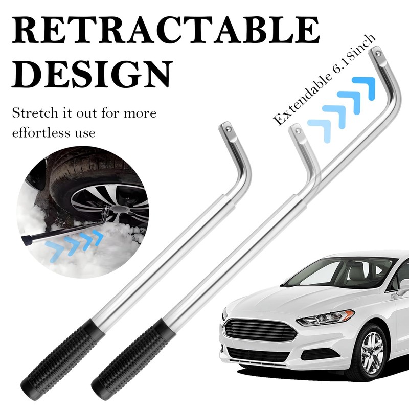 Stacool Extendable Lug Wrench with Double-Sided Sockets of 17mm/19mm and