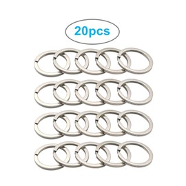 20 Pack Key Ring Keychain 1 Inch 25mm Diameter Metal Flat Split Key Chains Rings for Home Car Dog Tag Office Lanyards Keys Attachment Silver