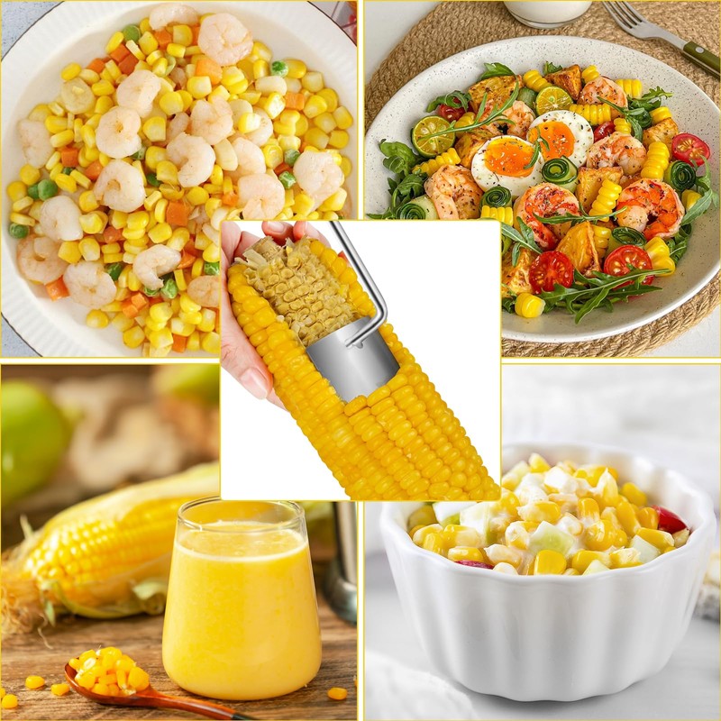Long Handle Stainless Steel Corn Peeler,Easy Clean Corn on the