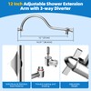Hibbent All Metal 12 Inch Brass Adjustable Shower Head Extension