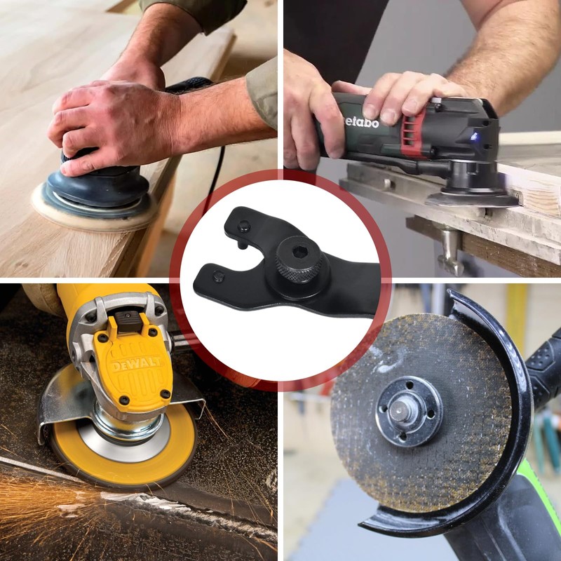 Marjoramy Adjustable angle grinder spanner with angle grinder clamping nut,