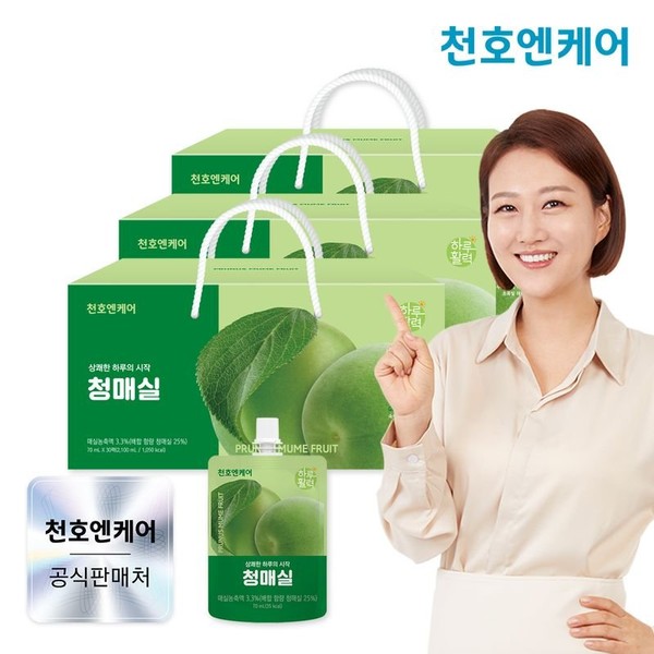 Cheonho NCare Daily Vitality Green Plum 70ml 30 packs 3 boxes, single option / 천호엔케어  하루활력 청매실 70ml 30팩 3박스, 단일옵션