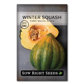 Sow Right Seeds - Acorn Table Queen Squash Seeds for Planting - Non-GMO Heirloom Packet with Instructions to Plant an Outdoor Home Vegetable Garden - Winter Variety, Cold Tolerant, Quick to Ripen (1)