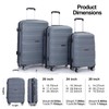 Tripcomp Gray-21 3-Piece Hardshell Luggage Set, Lightweight Suitcase Set with