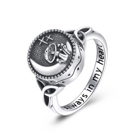 WINNICACA Cremation Rings for Ashes for Women Sterling Silver Mushroom Urn Ring Mushroom Cremation Ring for Ashes for Women Memory Jewelry Gifts