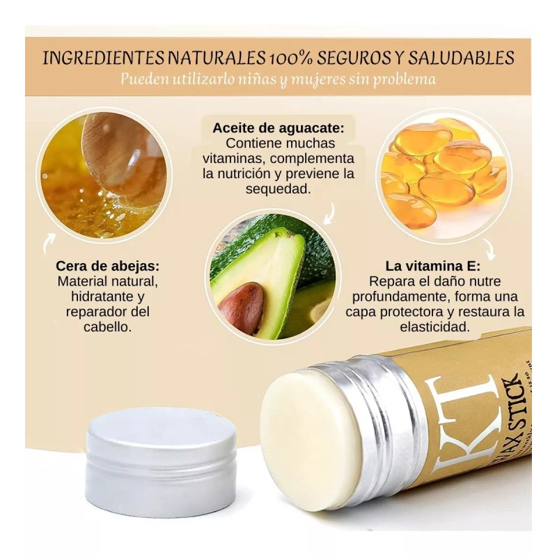 Universo en Linea Barra Cera Peinar Fijar Cabello Suelto Peinado