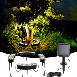 Sublume Solar Tree Lights Outdoor, Palm Tree Ring Uplights with Warm White LED for Tree, 2-in-1 (Sticked&Tied), IP65 Waterproof, 2000Mah Upgraded COB Spotlights for Garden, Landscape, Yard, Decor