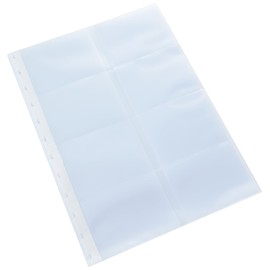 Exacompta - Ref 86211E - Business Card Holder Refill Sheets - A4 (210 x 297mm) in Size, 16 Pockets Per Page, For 90 x 60mm Business Cards, 0.12mm Polypropylene - Pack of 10