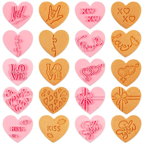 JIRFZUY 10 Pcs Valentine's Day Cookie Cutter, Heart Shaped Cookie