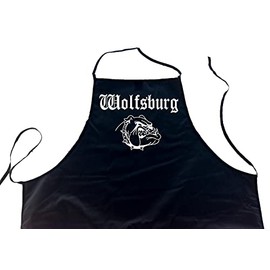Wolfsburg (Bulldog Dog); Cities Apron (Apron – Grilling Cook Work Wear Apron – Black