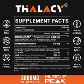 2000mg Liposomal Phosphatidic Acid (PA) | Muscle Builder, High Absorption Muscle Building Supplements for Men & Women | Muscle Gainer, mTOR Protein Synthesis & Lean Body Mass, Strength,120 Capsules