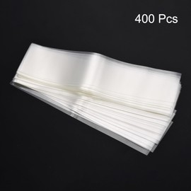 PATIKIL 210mm x 50mm Perforated Shrink Bands, 400 Pack PVC Heat Shrink Wrap Band for Jars Cans, Clear