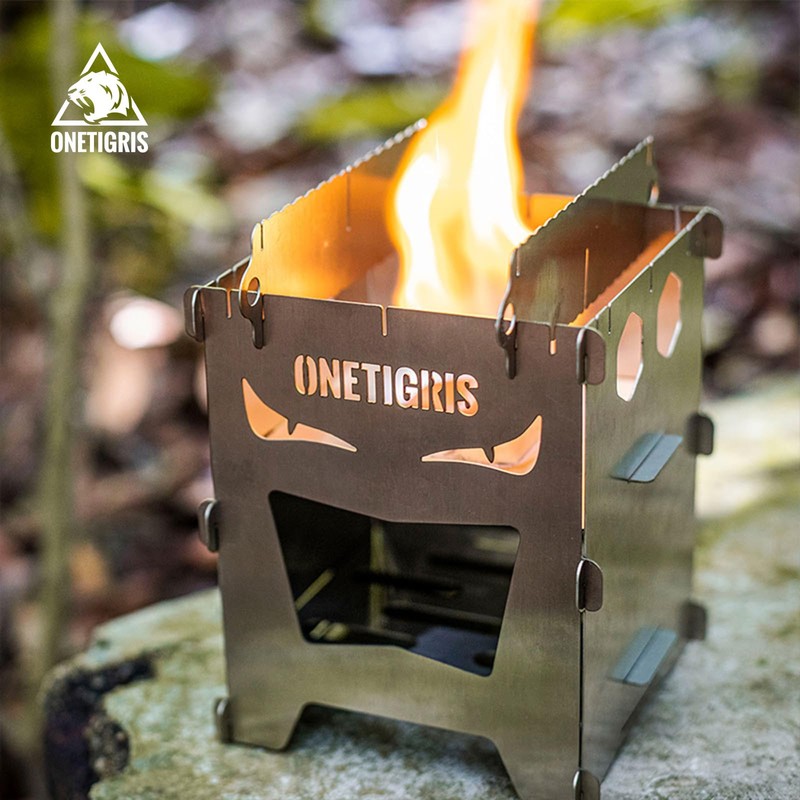 OneTigris Camping Backpacking Stove Portable Foldable Burning Wood Stove for