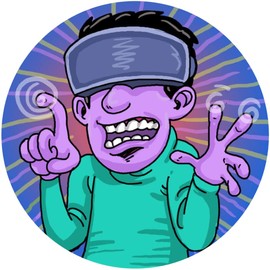 Virtual Reality VR Headset Metaverse - 3 Inch Circle Sticker 3" x 3" - Meta