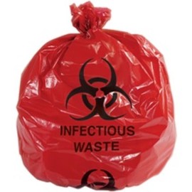 Infectious Waste Trash Liner - Red, 40-45 Gallon, 1.1 Mil.