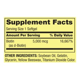 Biotina 5,000mcg 120 Caps Cabello Uñas Piel Biotin Spring Va