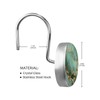 Shower Curtain Hooks Decorative,Marble Curtain Hooks Rust Proof, Set of